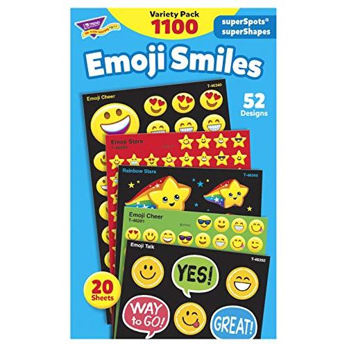 Trend Enterprises 絵文字スマイル スーパーシェイプステッカー