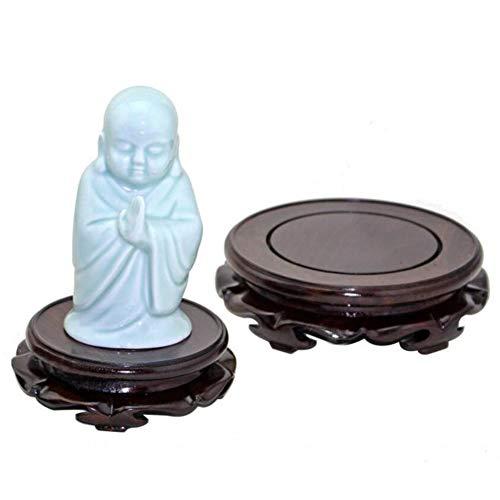 木製花台丸型 木製の台座 蓮の台座 仏像台座 飾り棚飾り台 収集品