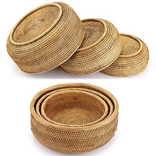 Sumnacon 藤編みかご バスケット 小物入れ 天然籐 ハンドメイド