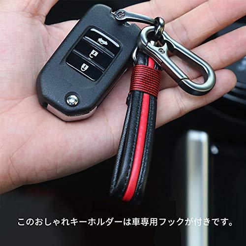 車専 用フック付きキーカラビナ 革キーホルダーストラップ 車キーチェーン 手作り 本革 編み込み レザー｜eiai｜04