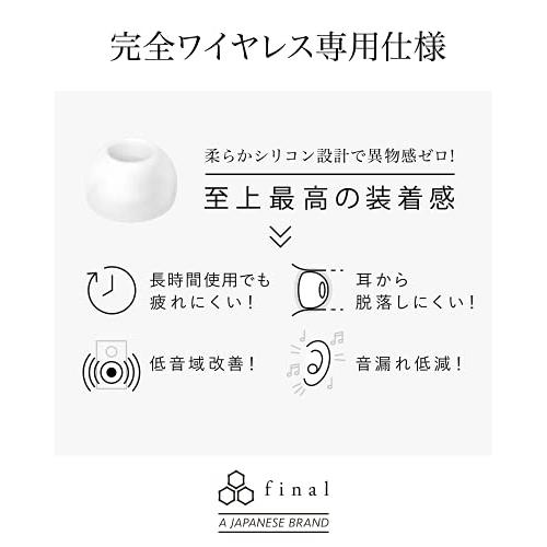 final (ファイナル) TWSイヤホン用イヤーピース （TYPE E 完全ワイヤレス専用仕様） (LLサイズ２ペア, クリア)｜eiai｜03