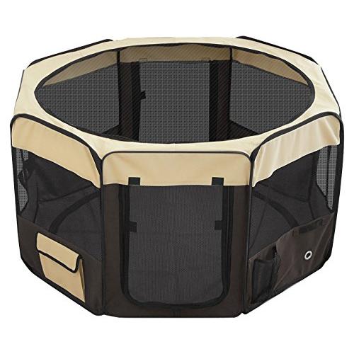 ottostyle.jp 折りたたみ八角形ペットサークル Lサイズ 【ブラウン