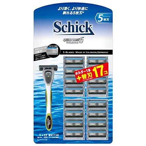 Schick(シック) 5枚刃 クラブパック (ホルダー(刃付き) 替刃 16コ付) ドイツ製 替刃 クアトロ5 シェービング カミソリ 髭剃り 男性 メンズ Schick(シック) 5枚刃 クラブパック (ホルダー(刃付き) 替刃 16コ付