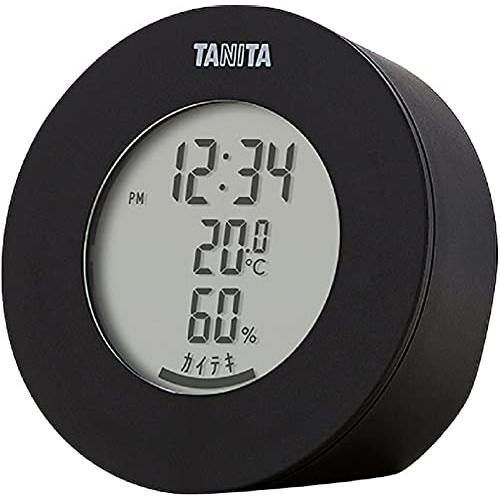 タニタ 温湿度計 時計 温度 湿度 デジタル 卓上 マグネット ブラック TT-585 BK｜eiai｜02