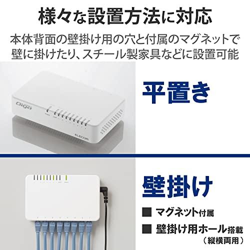 エレコム スイッチングハブ ギガビット対応 8ポート