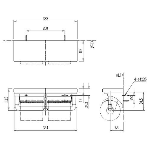 LIXIL(リクシル) INAX 棚付2連紙巻器 ホワイト CF-AA64/WA｜eiai｜03