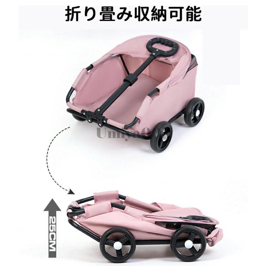ペットカート 犬用カート ペットベビーカー 犬 猫ケージベビーカー 小型犬 折りたたみ犬ワゴンカート 大型コックピット 猫犬兼用 360°回転 軽量 組み立て_10