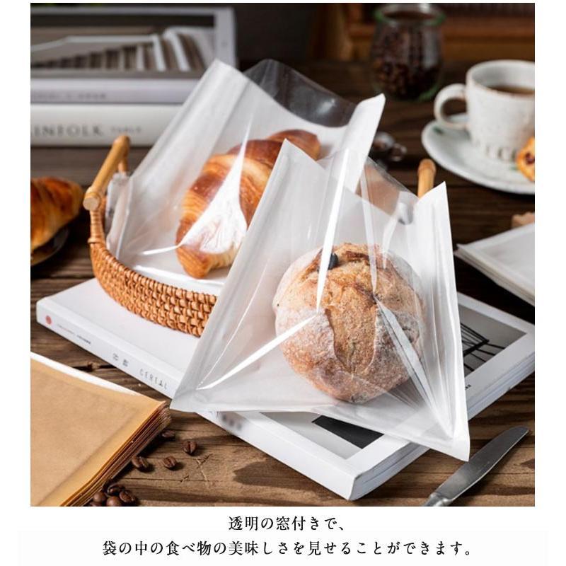 パン袋 焼きたてのパン袋 100枚入り 透明の窓付き ベーキング包装