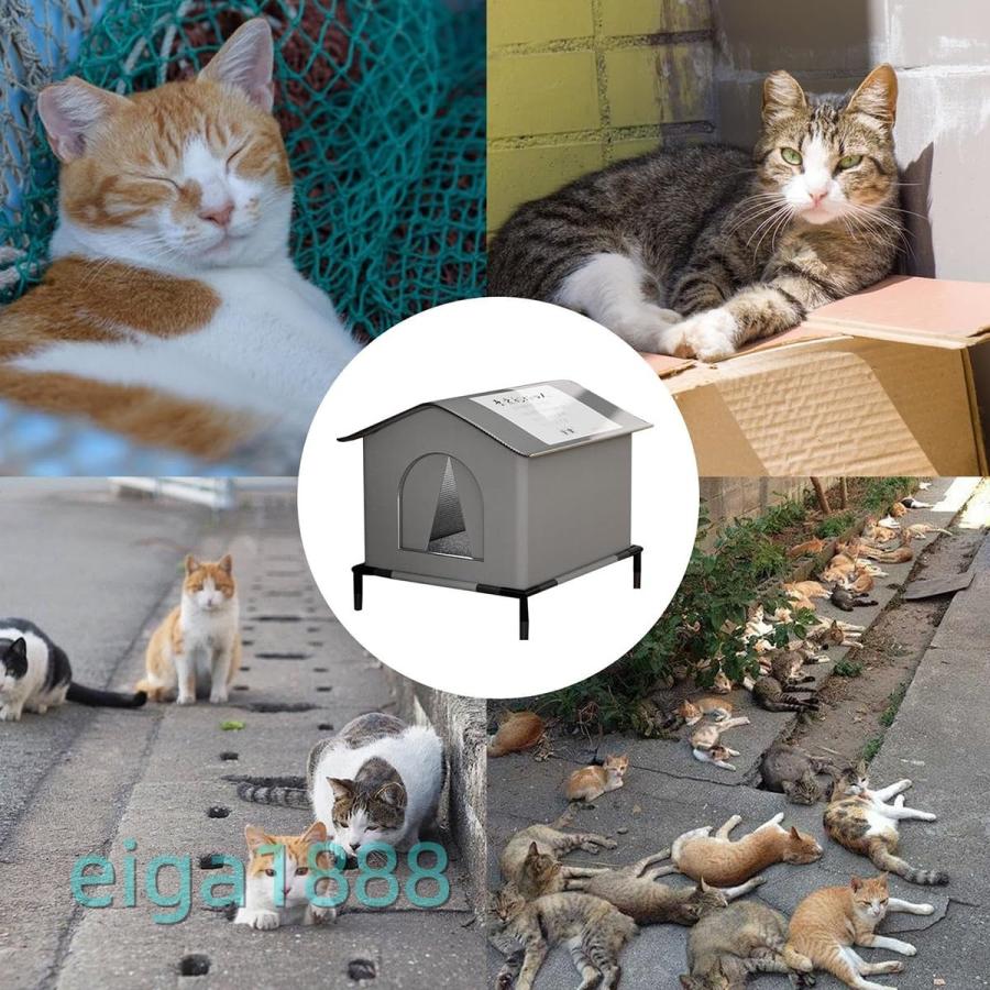 暖房付き猫ハウス 冬用屋外 耐候性野良猫シェルター 密閉型ペット