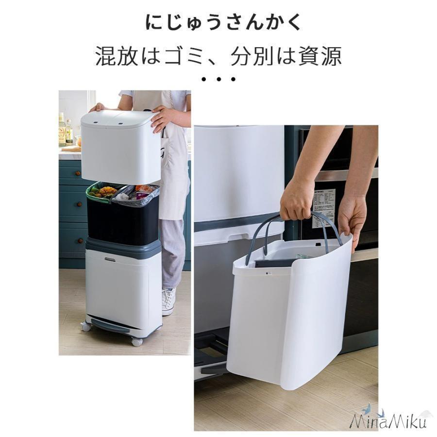 ゴミ箱 おしゃれ 分別ごみ箱 分別2段 縦型 省スペース 45リットル 