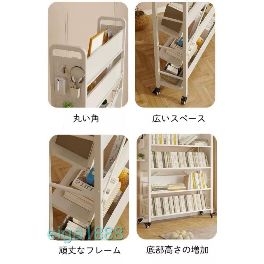 ブランド登録なし - モビール式多層納める仕合わせ オーペンシェルフ マルチ仕合わせ ペグボード / 有孔ゲーム盤付 書物棚 キャスター付 手あそび / 御厨子所装具納める 夕めし手押し車