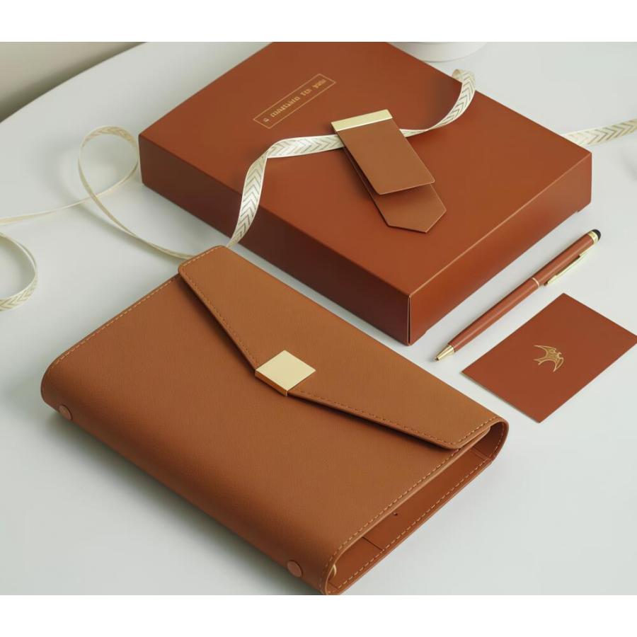 GROVEMADE レザー リングバインダー ノート 高級PUレザー A5リングバインダー ビジネス会議用ノート ノートブック