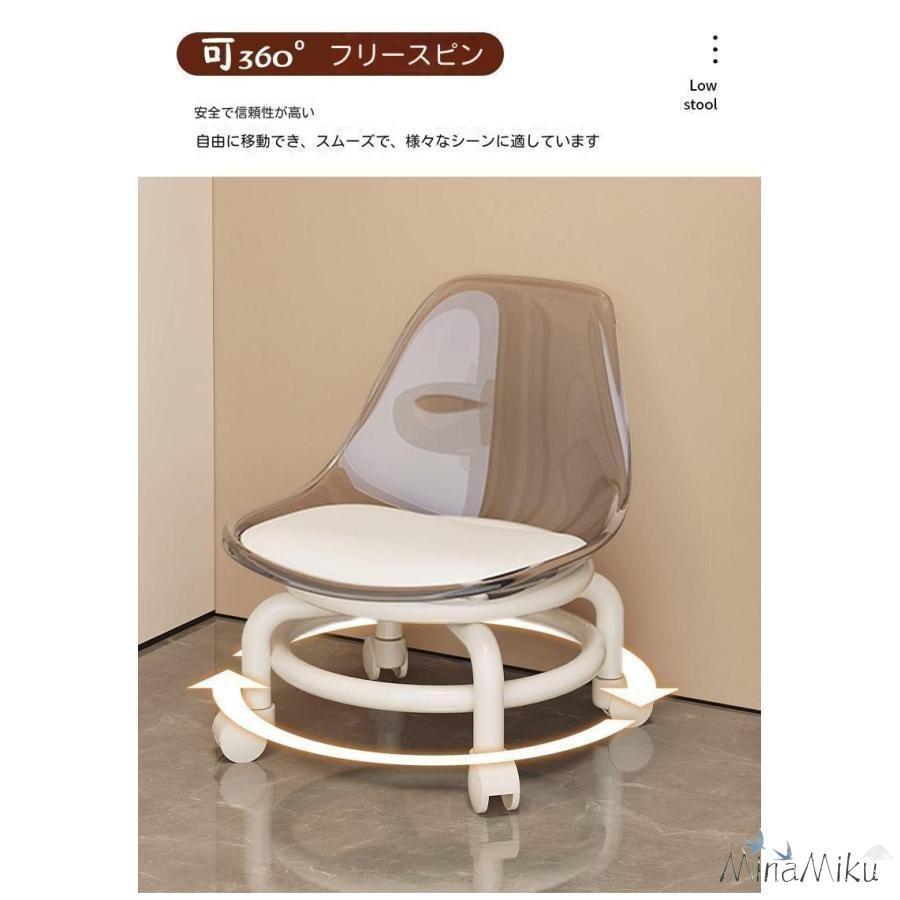 アクリル画】 商品名 透めいな貴方 0号 ミニチェアー付き アクリル小スツール ロースツール キャスター付き 椅子 ミニ スツール