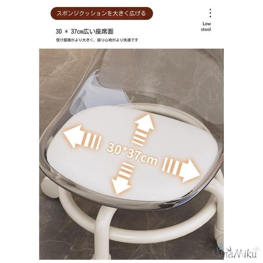 アクリル小スツール ロースツール キャスター付き 椅子 ミニ スツール