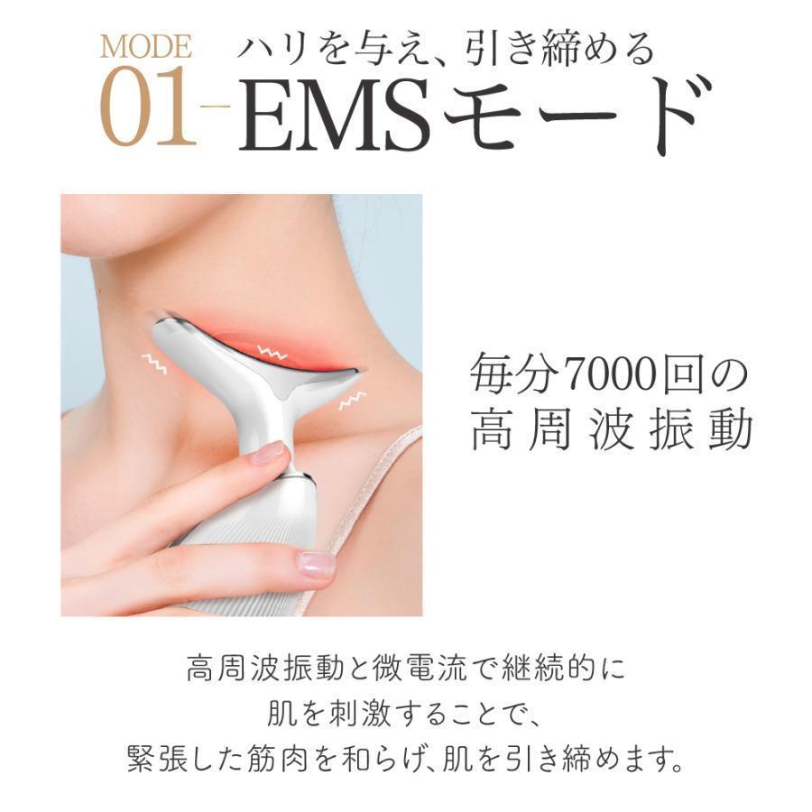 ems 美顔器 1台多役 リフトアップ効果 光エステ 首 顔 3in1 マッサージ