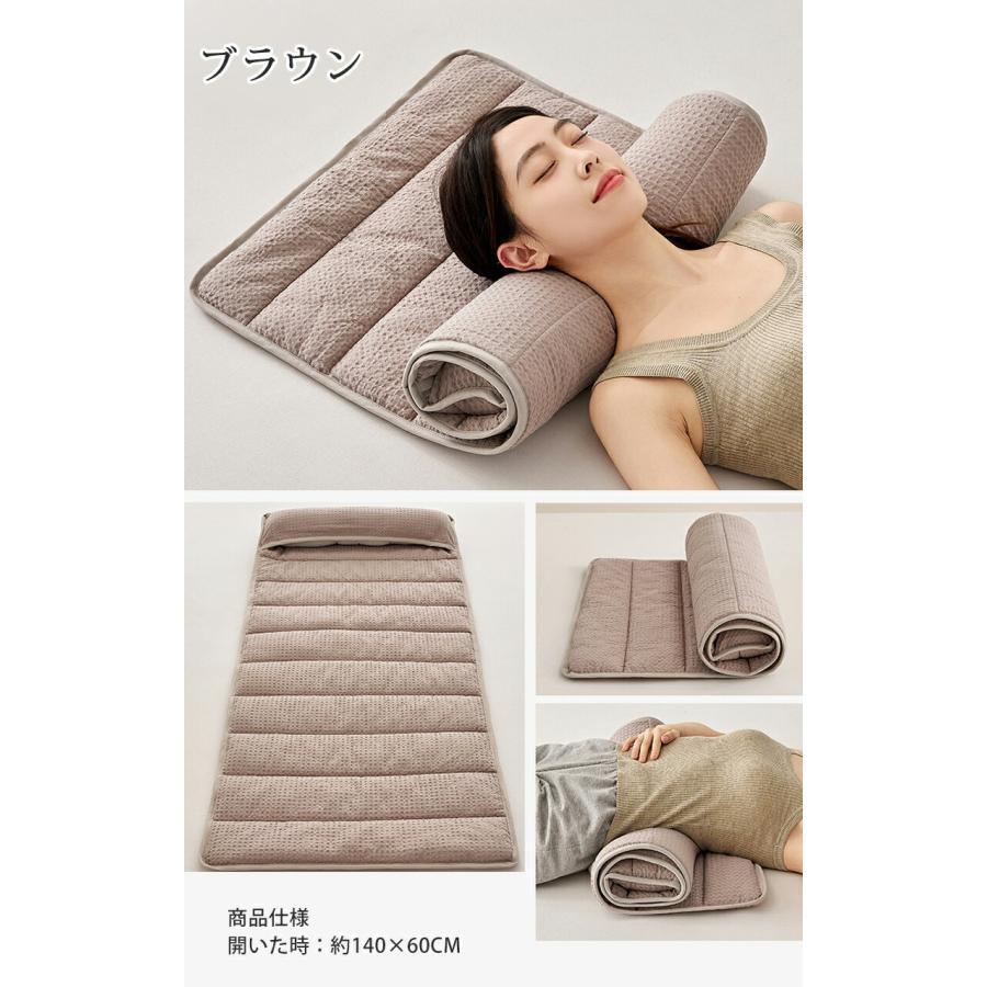 枕 タオル枕 くるくる枕 首枕 ロール枕 140×60cmストレートネック スマホ首 改善 頸椎サポート 高さ調整 洗える タオルまくら ...