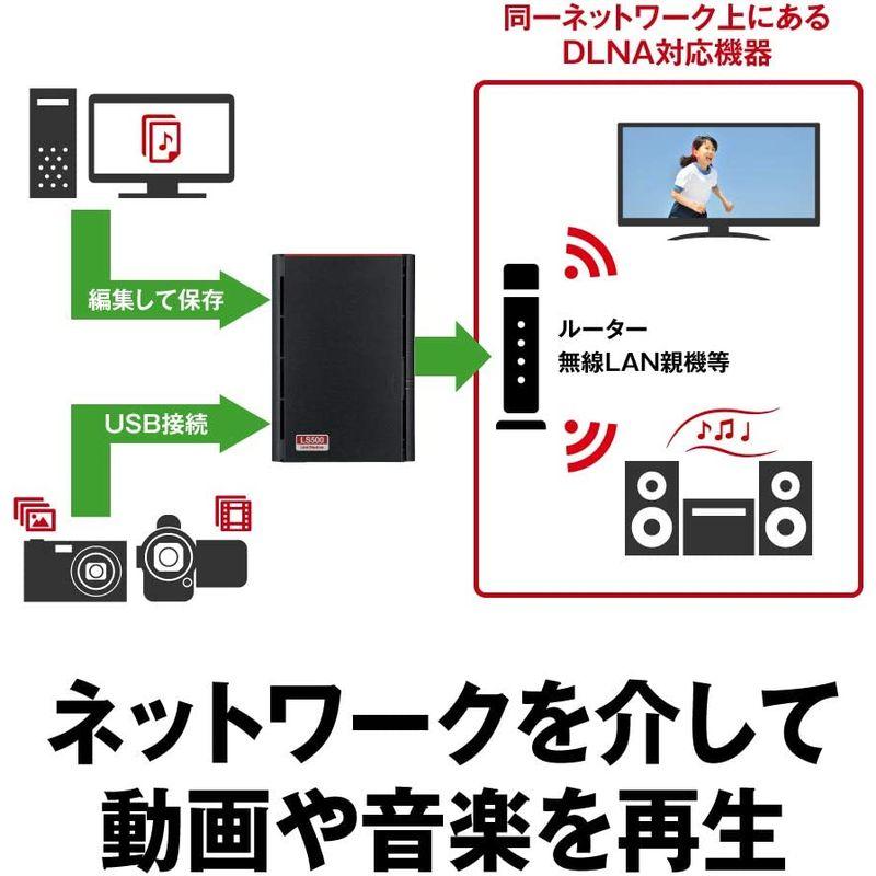 BUFFALO NAS スマホ/タブレット/PC対応 ネットワークHDD 2TB LS520D0202G 同時アクセスでも快適な高速モデル NAS スマホ/タブレット/PC対応 ネットワークHDD 2TB LS520D0202G 同時アクセスでも快適な高速モデル 商品情報