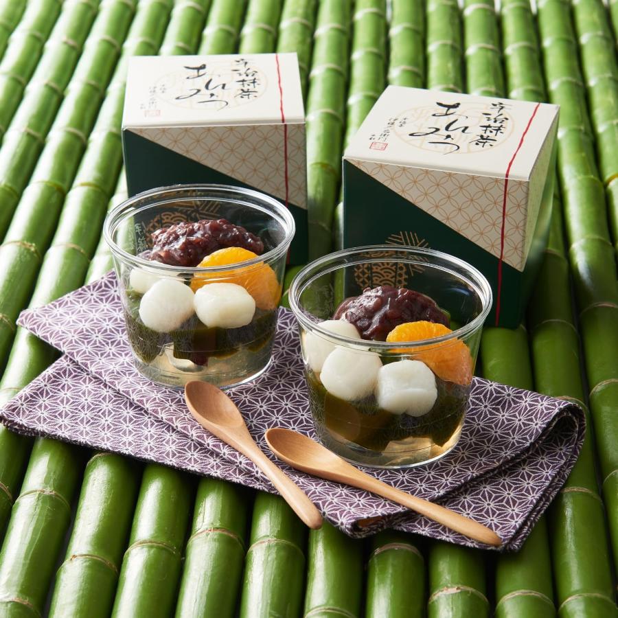 伊藤久右衛門 宇治抹茶あんみつ 4個入 (ゼリー 寒天 白玉 小豆 抹茶蜜