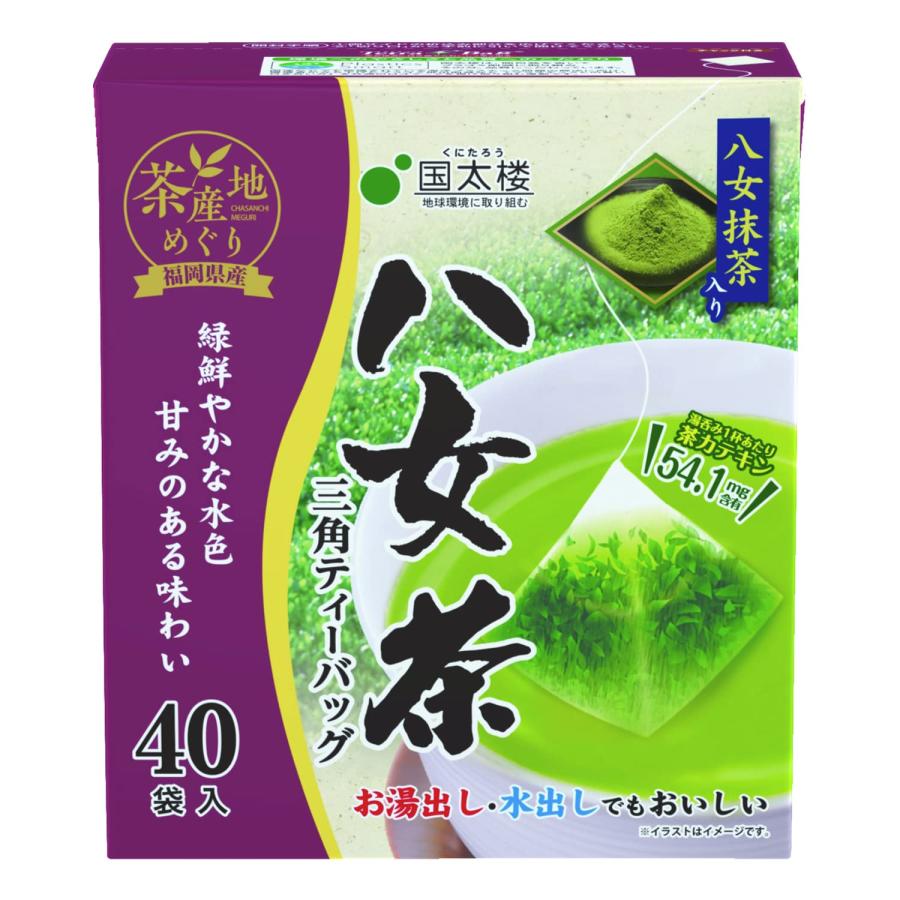 国太楼 抹茶入り 八女茶 三角ティーバッグ 80g(40袋)×3個 : eight cat