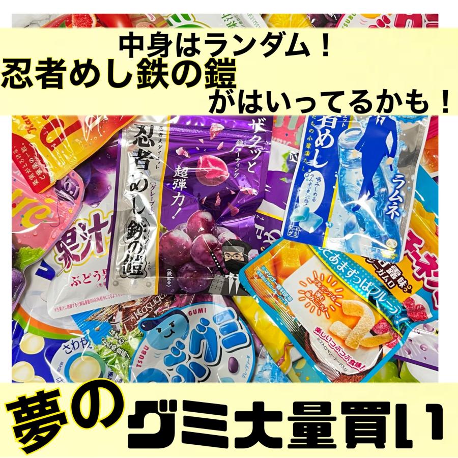 人気グミ 詰め合わせ 10種 ランダムセット 10袋入 グミセット 忍者めし