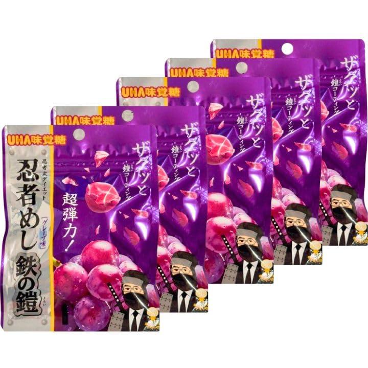5個セット【忍者めし 鉄の鎧・グレープ味 】UHA 味覚糖 忍者めし 鉄の