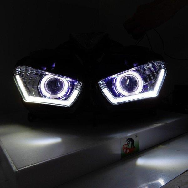 ヘッドライト LED オートバイ ヤマハ YZF R25 R3 天使悪魔アイ ヘッドライト LED オートバイ ヤマハ YZF R25 R3 天使悪魔アイ