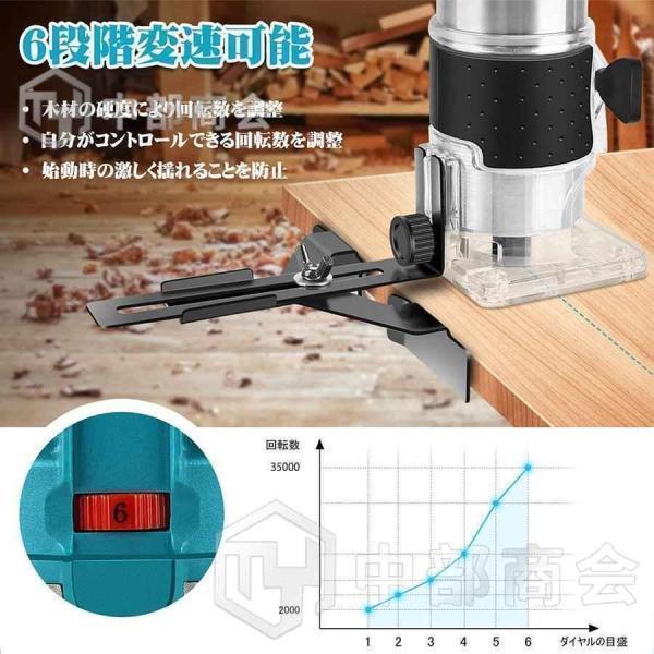 木工用 コードレス マキタ18Vバッテリーを対応 ブラシレスモータ付き 電動ルーター 6段階変速 木材の面取りや溝切り用 電動工具【本体のみ】 【充電】