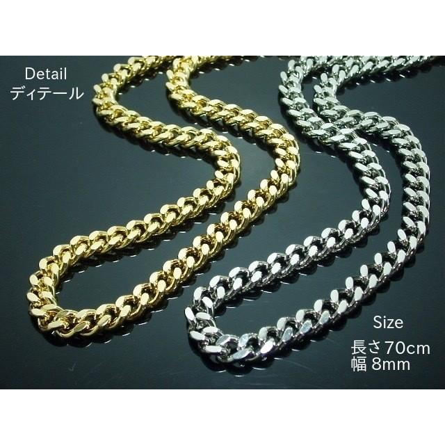 喜平ネックレス キヘイ 8mm幅 70cm ゴールド シルバー B系 Hip Hop 