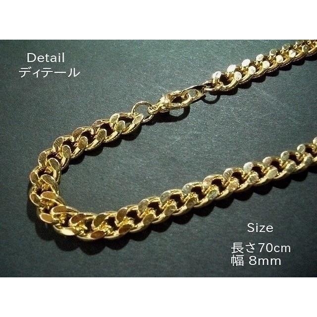 喜平ネックレス キヘイ 8mm幅 70cm ゴールド シルバー B系 Hip Hop 