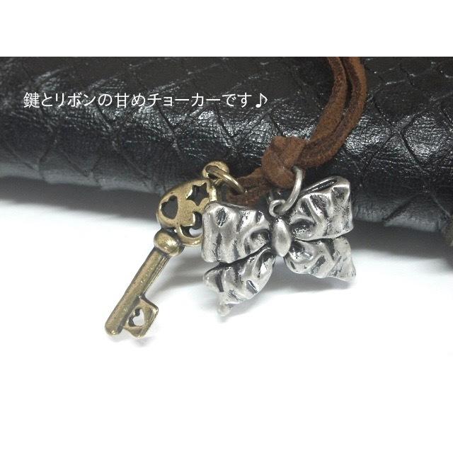 チョーカー 鍵 リボン りぼん ゴールド シルバー ゴシック