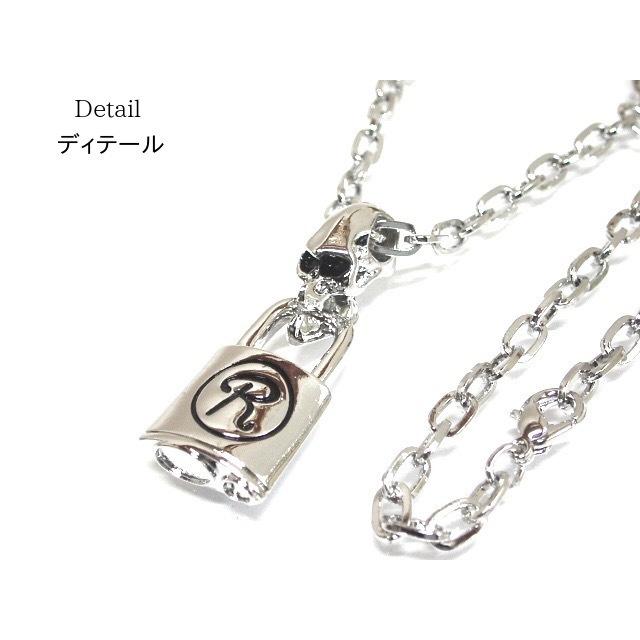 ネックレス 南京錠 鍵 ドクロ スカル 骸骨 髑髏 シルバー ロック