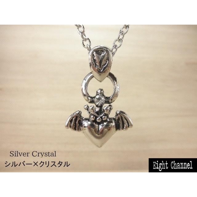 ネックレス エンジェルハート 天使の羽根 シルバー 黒 Rock 天使 ネックレス エンジェルハート 天使の羽根 シルバー 黒 Rock 天使