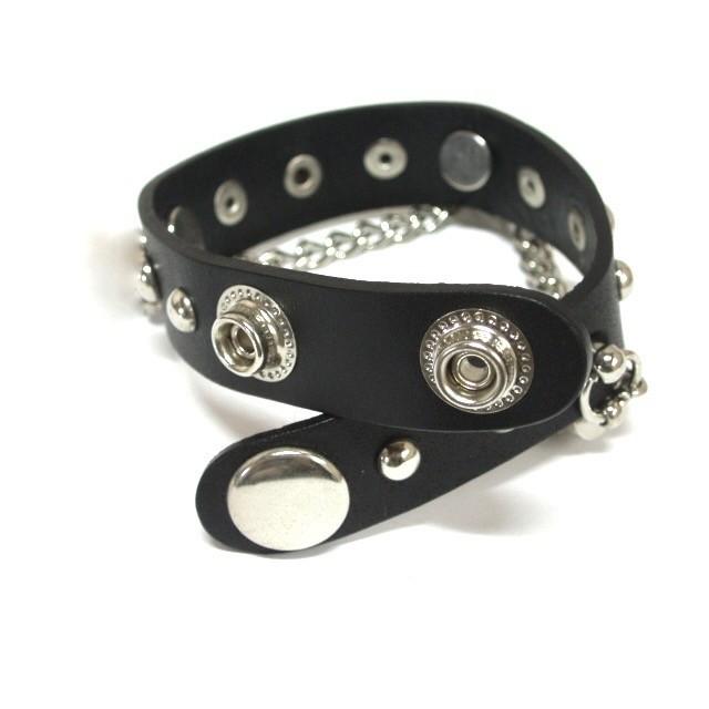 ブレスレット クロス 十字架 リストバンド 黒 ブラック 革 レザー