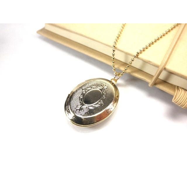 ロケットペンダント ネックレス オーバル 楕円 シルバー ゴールド