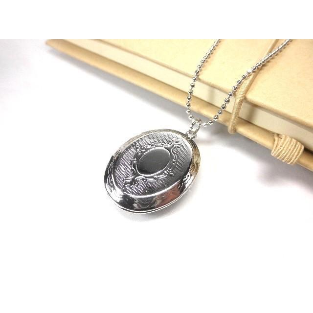 ロケットペンダント ネックレス オーバル 楕円 シルバー ゴールド