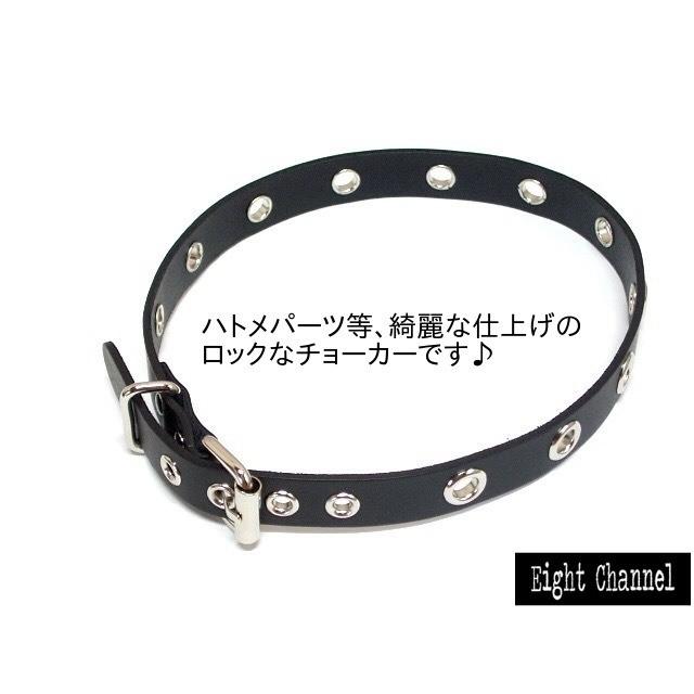 チョーカー パンク ロック ベルトバックル 本革 レザー 黒