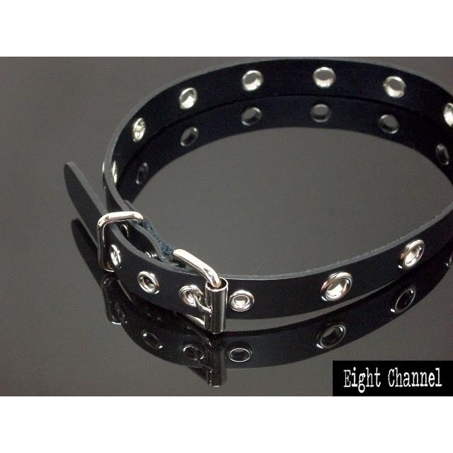 チョーカー パンク ロック ベルトバックル 本革 レザー 黒 シルバー