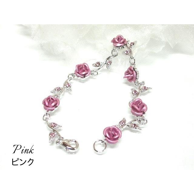 バラ ローズ ブレスレット バングル 薔薇 フラワー キラキラ ブレスレット 薔薇 ローズ フラワー ピンクゴールド カラフル 2