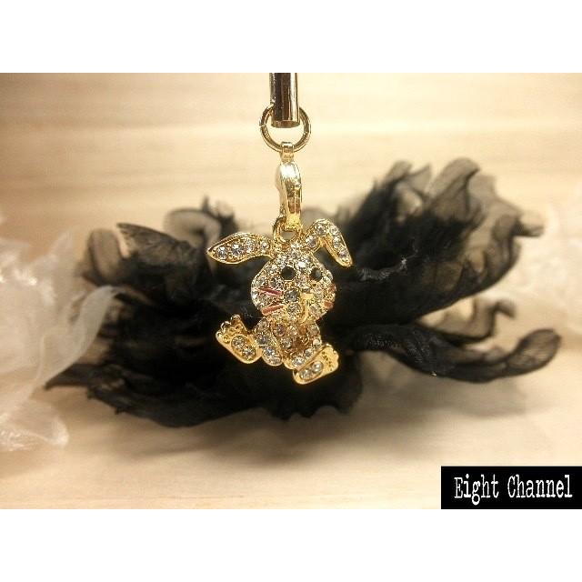 携帯ストラップ うさぎ ウサギ 兎 ラビット スワロフスキー シルバー