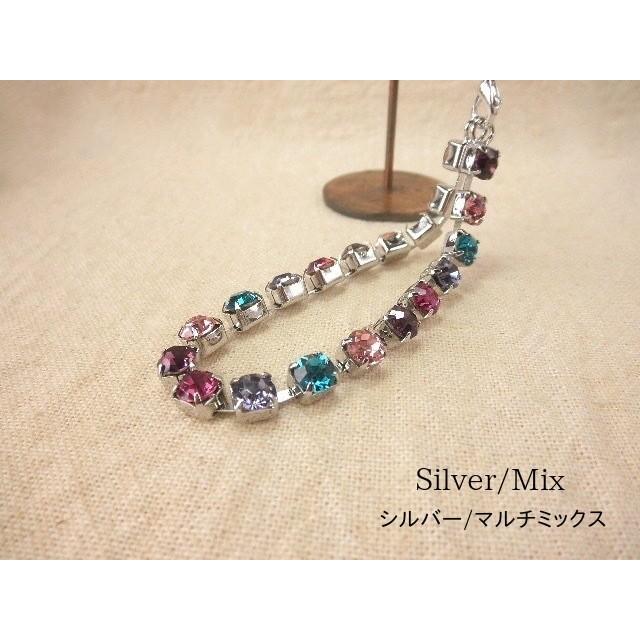 携帯ストラップ スワロフスキー ピンク 黒 大粒きらきらライン