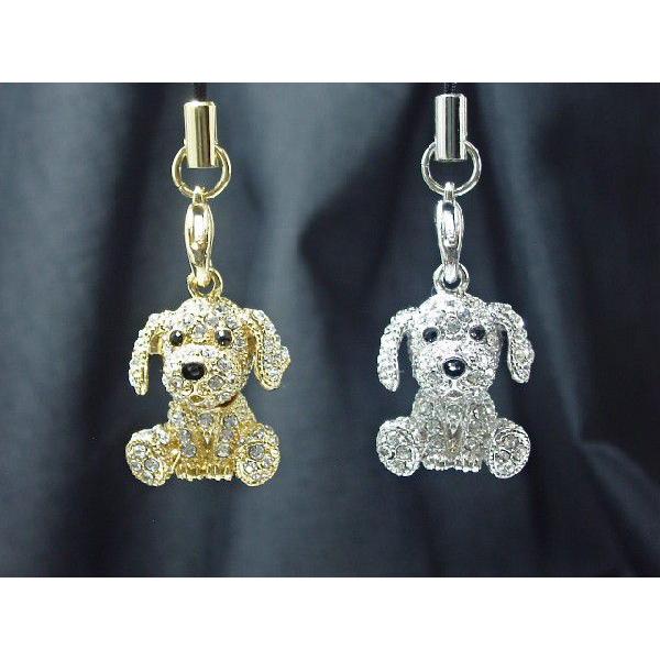 携帯ストラップ 犬 わんちゃん ワン ドッグ シルバー ゴールド