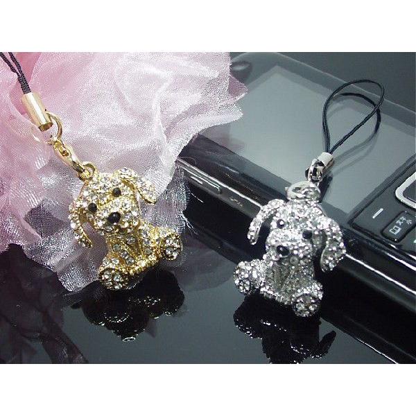 携帯ストラップ 犬 わんちゃん ワン ドッグ シルバー ゴールド