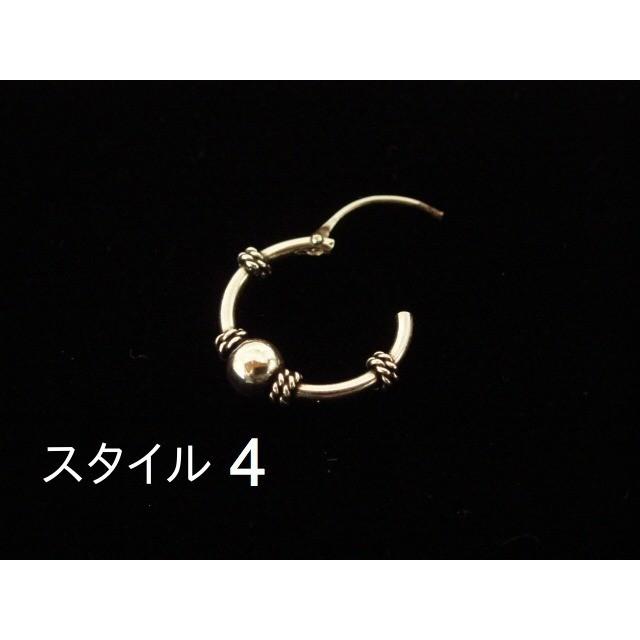 ピアス フープ 輪っか メンズ レディース シルバー 片耳用 エスニック
