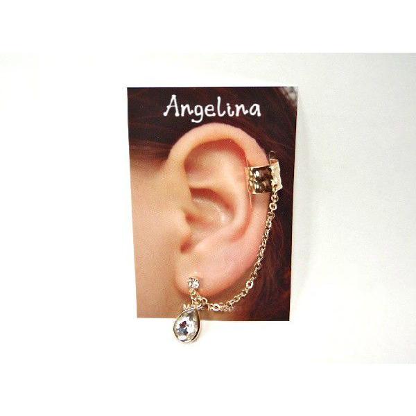 ピアス イヤカフ ジルコニア クリスタル ティアドロップ