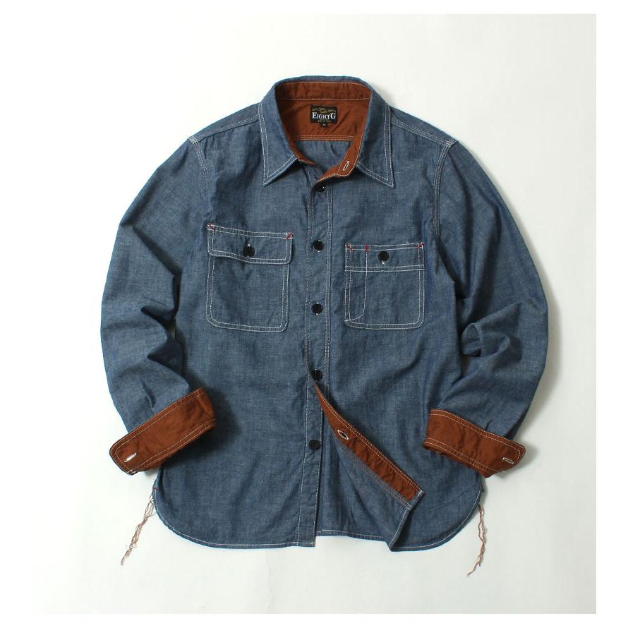 EIGHT-G（エイトジー） 袖裏付きシャンブレーシャツ 復刻モデル 2025春