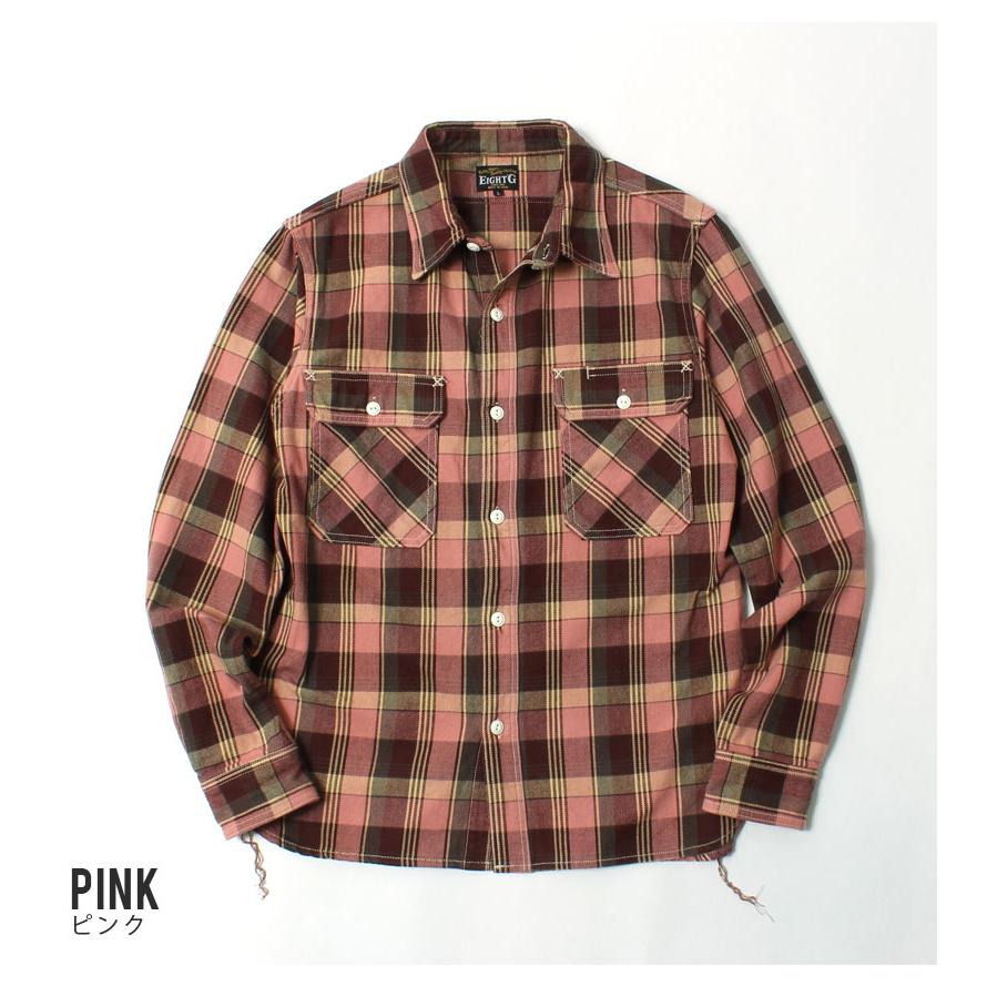 EIGHT-G（エイトジー） ネルシャツ 2023秋冬 新作 メンズ 日本製