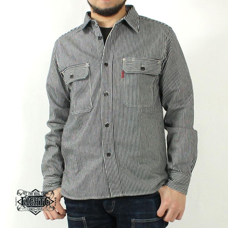 EIGHT-G エイトジー ワークシャツ 長袖 メンズ 2025春夏 新作