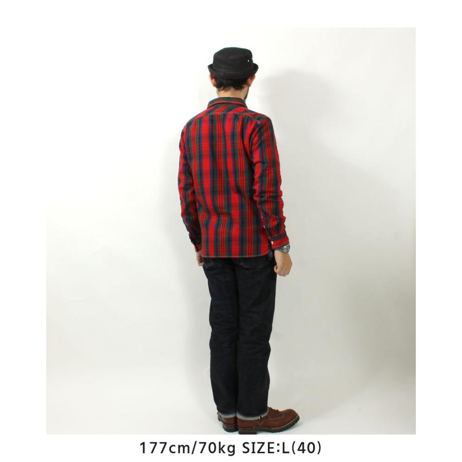 エイトジー EIGHT-G 長袖ヘビーオンス ワークシャツ EIGHT-G エイトジー ワークシャツ デニム ユーズド加工 シャツ