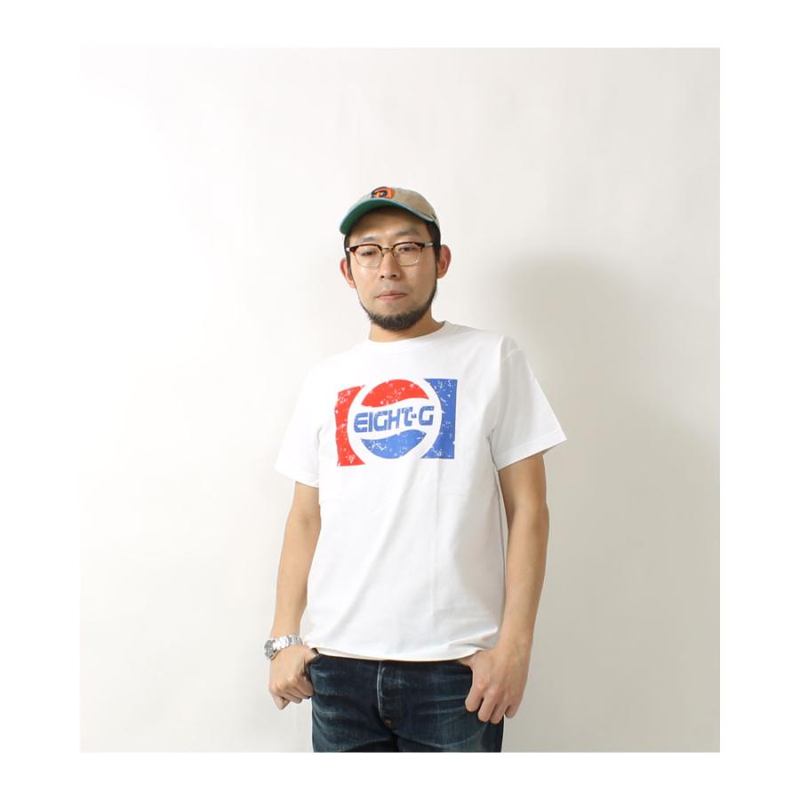 EIGHT-G エイトジー Tシャツ プリント カラーTシャツ ロゴ 半袖