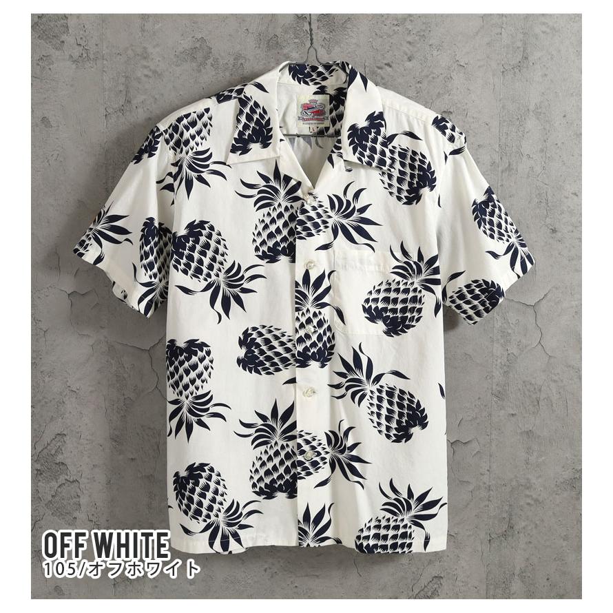 デュークカハナモク　dk37811 ホワイトコットンアロハ　L SUN SURF デュークカハナモク アロハシャツ パイナップル コットン